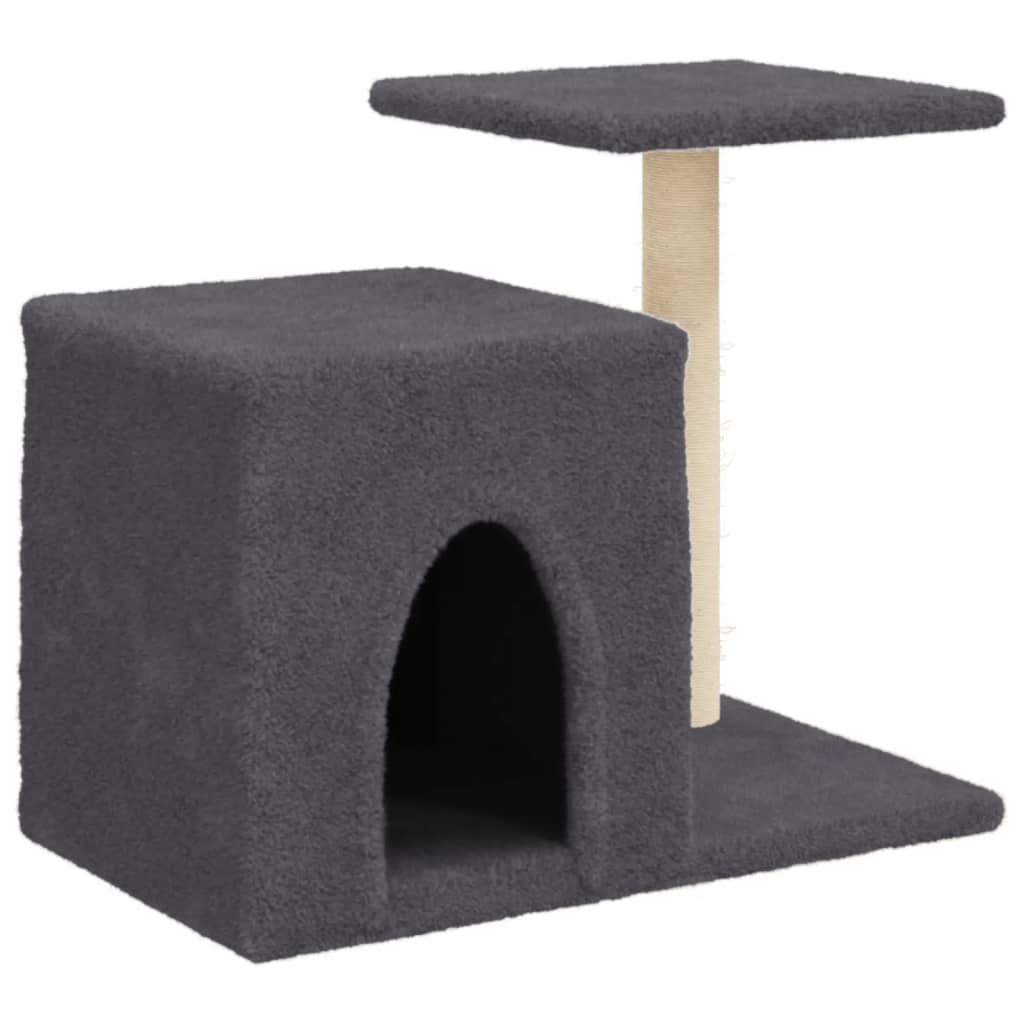 vidaXL Draskyklė katėms su stovais iš sizalio, tamsiai pilka, 50.5cm