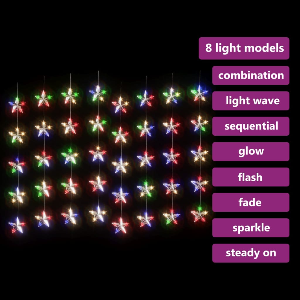 vidaXL LED žvaigždžių užuolaida, 200 spalvotų LED lempučių