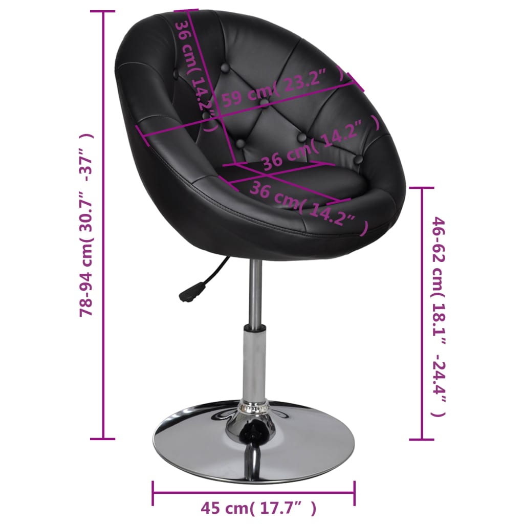 vidaXL Baro kėdė, juoda, dirbtinė oda