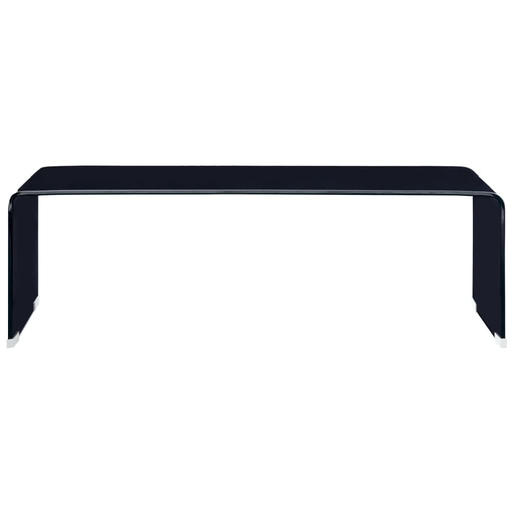 vidaXL Kavos staliukas, juodos spalvos, 98x45x31cm, grūdintas stiklas
