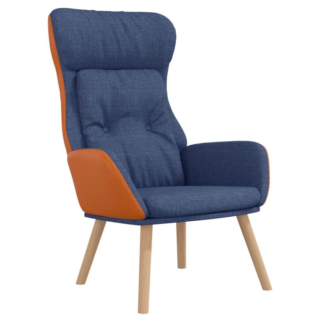 vidaXL Poilsio kėdė, mėlynos spalvos, audinys ir PVC