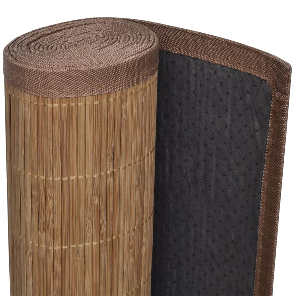 vidaXL Bambukinis kilimas, 100x160 cm, rudas