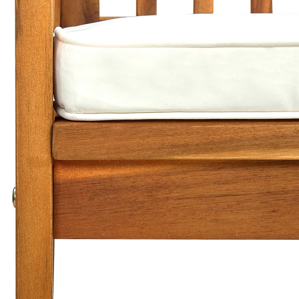 vidaXL Sodo suoliukas su pagalvėle, 147cm, akacijos medienos masyvas