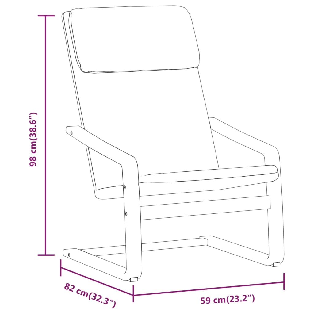 vidaXL Poilsio kėdė su pakoja, tamsiai pilkos spalvos, audinys