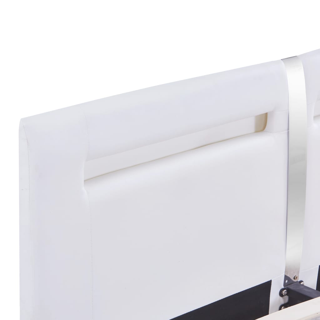 vidaXL Lovos rėmas su LED, baltos sp., 180x200 cm, dirbtinė oda