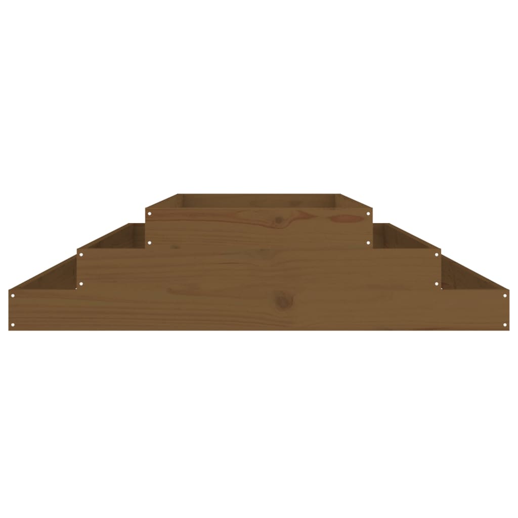 vidaXL Lovelis, medaus rudas, 110x110x27cm, pušies medienos masyvas