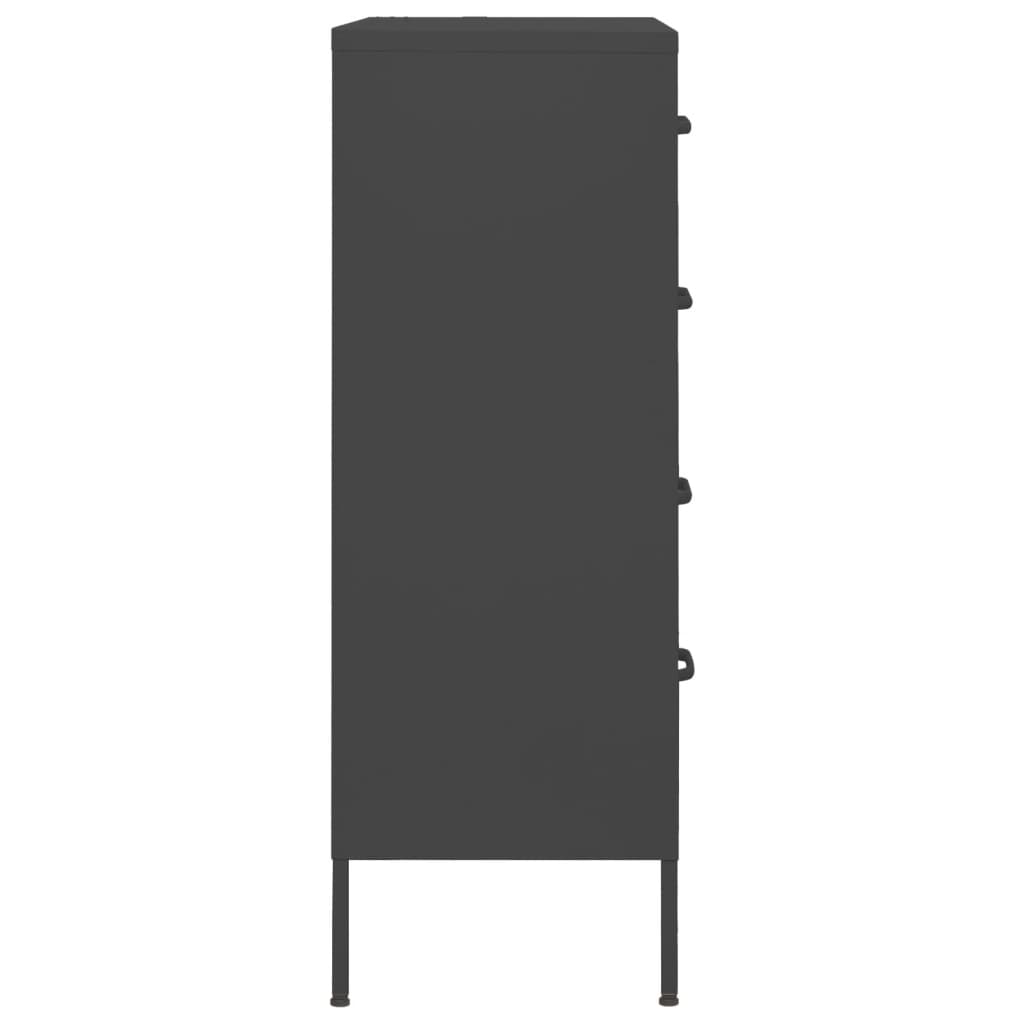 vidaXL Komoda su stalčiais, antracito spalvos, 80x35x101,5cm, plienas