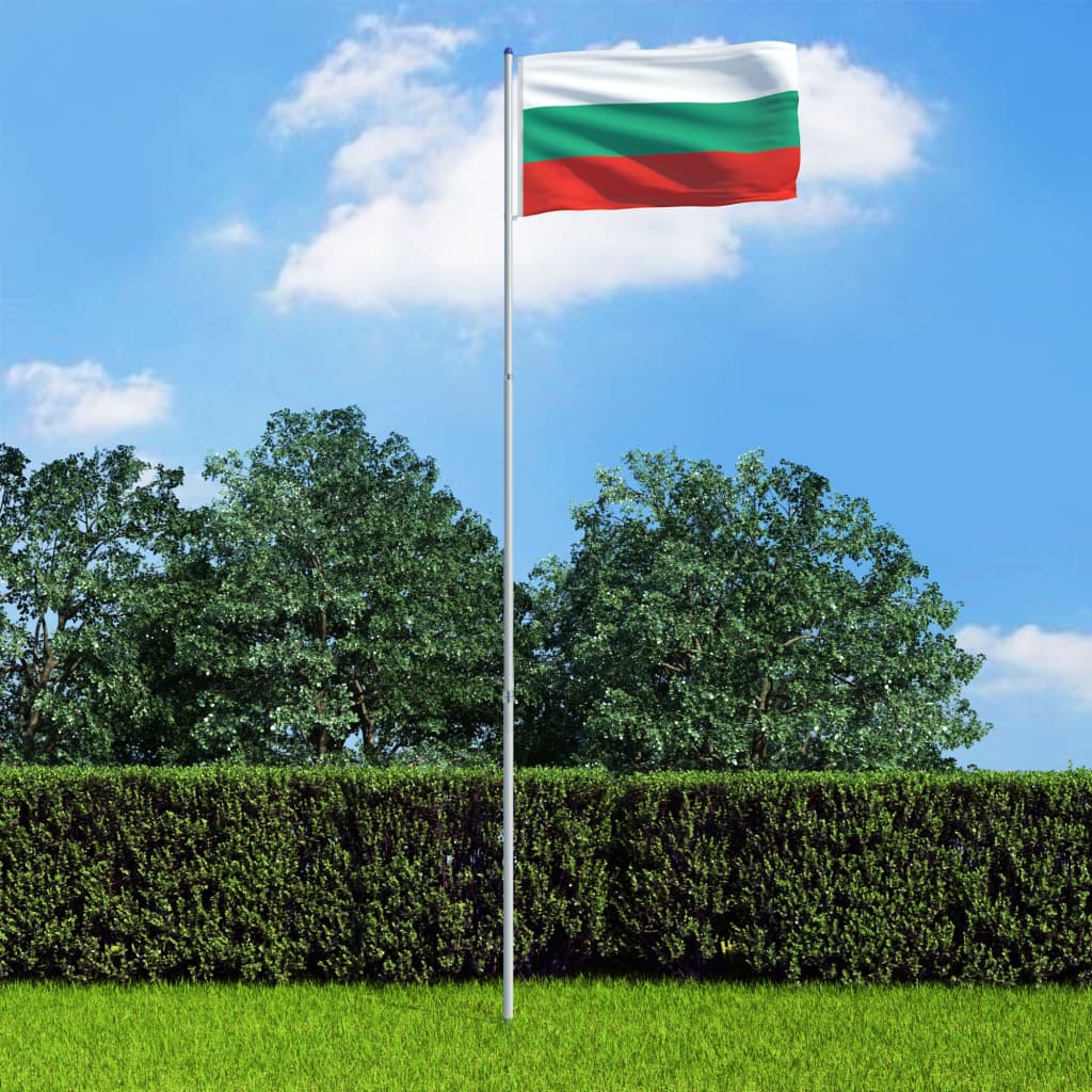 vidaXL Bulgarijos vėliava su stiebu, aliuminis, 6m