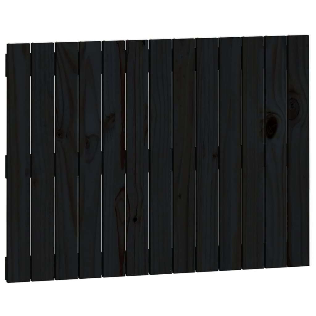 vidaXL Sieninis galvūgalis, juodas, 82,5x3x60cm, pušies masyvas
