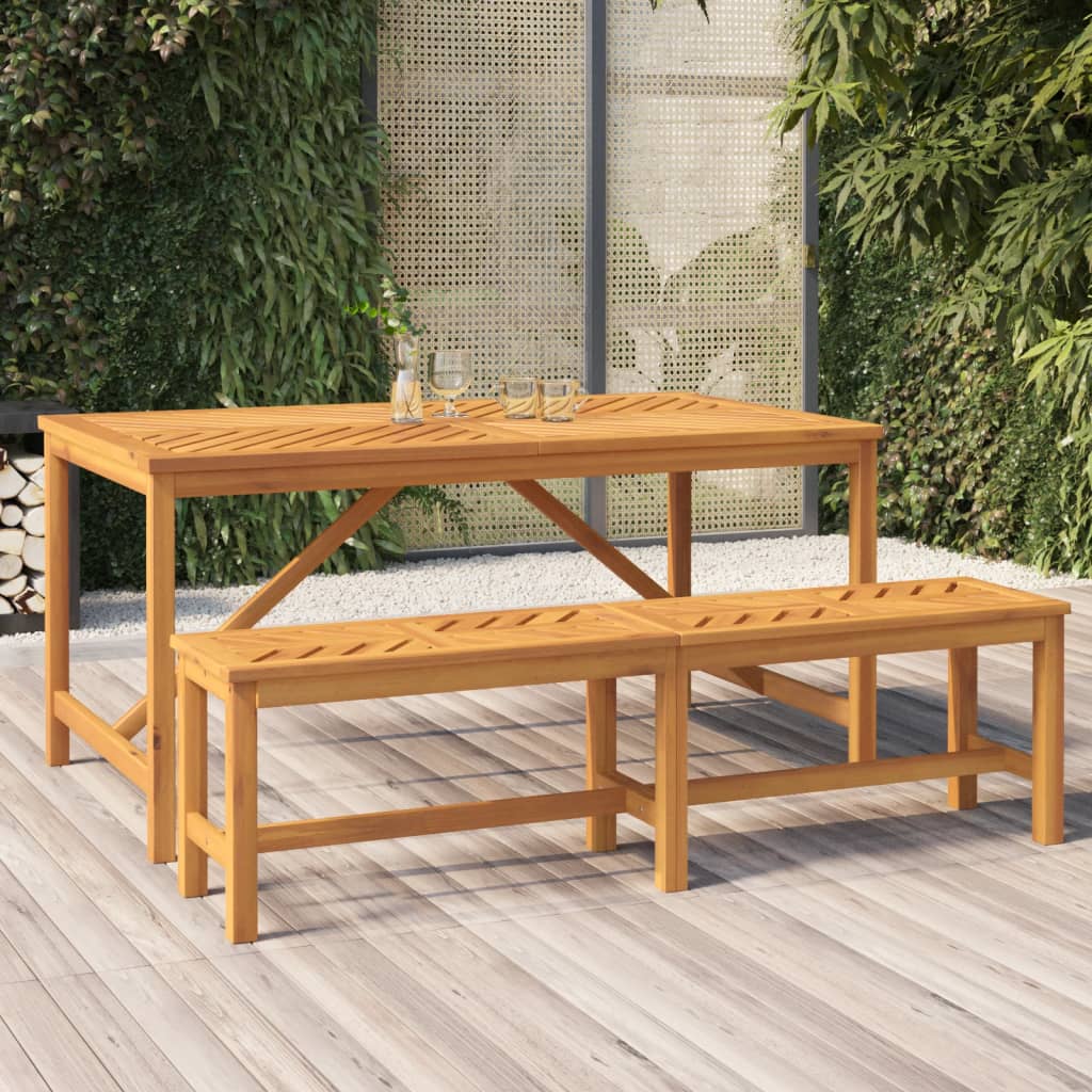 vidaXL Sodo valgomojo stalas, 150x90x74cm, akacijos medienos masyvas