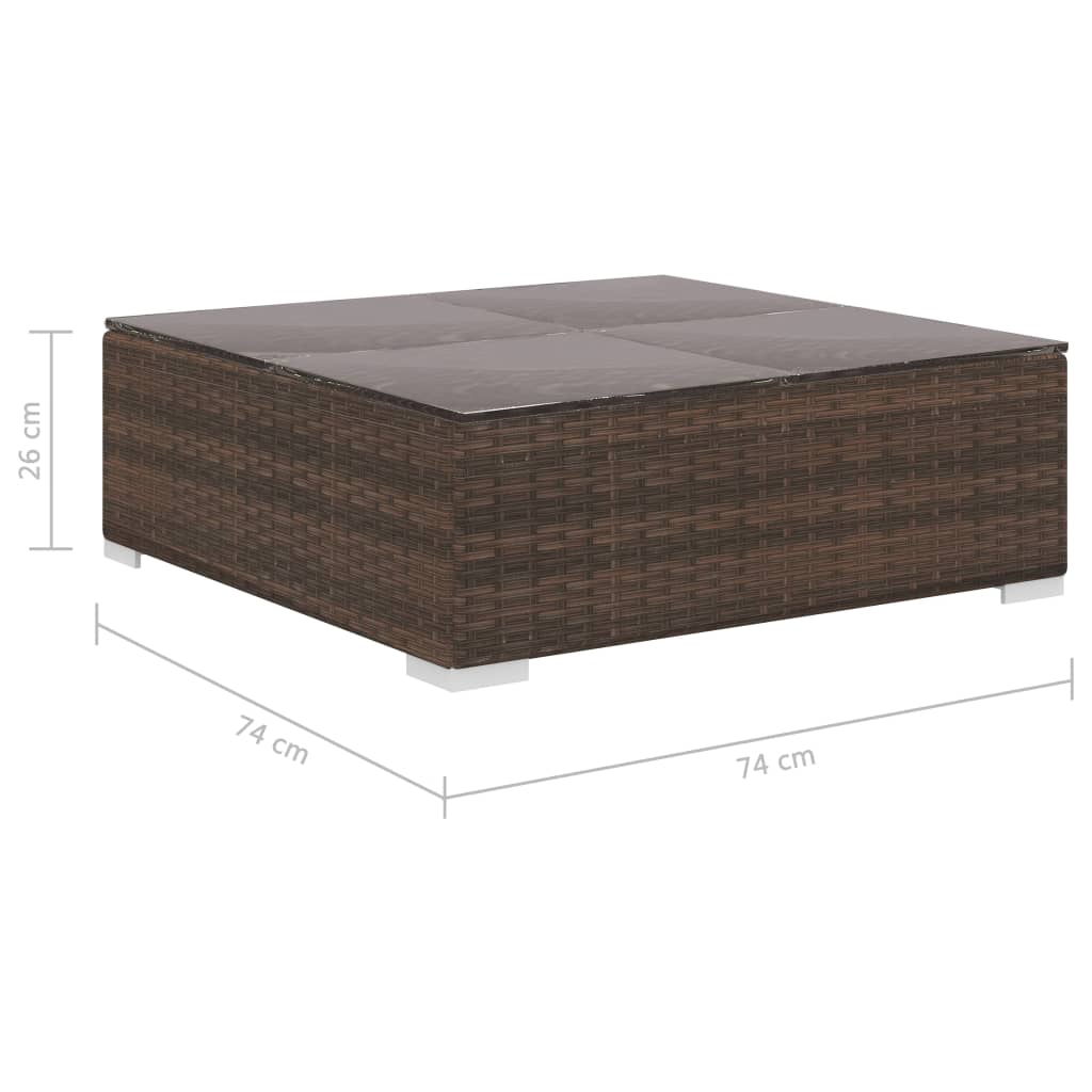 vidaXL Poilsio baldų komplektas su pagalvėmis, 9d., rudas, poliratanas