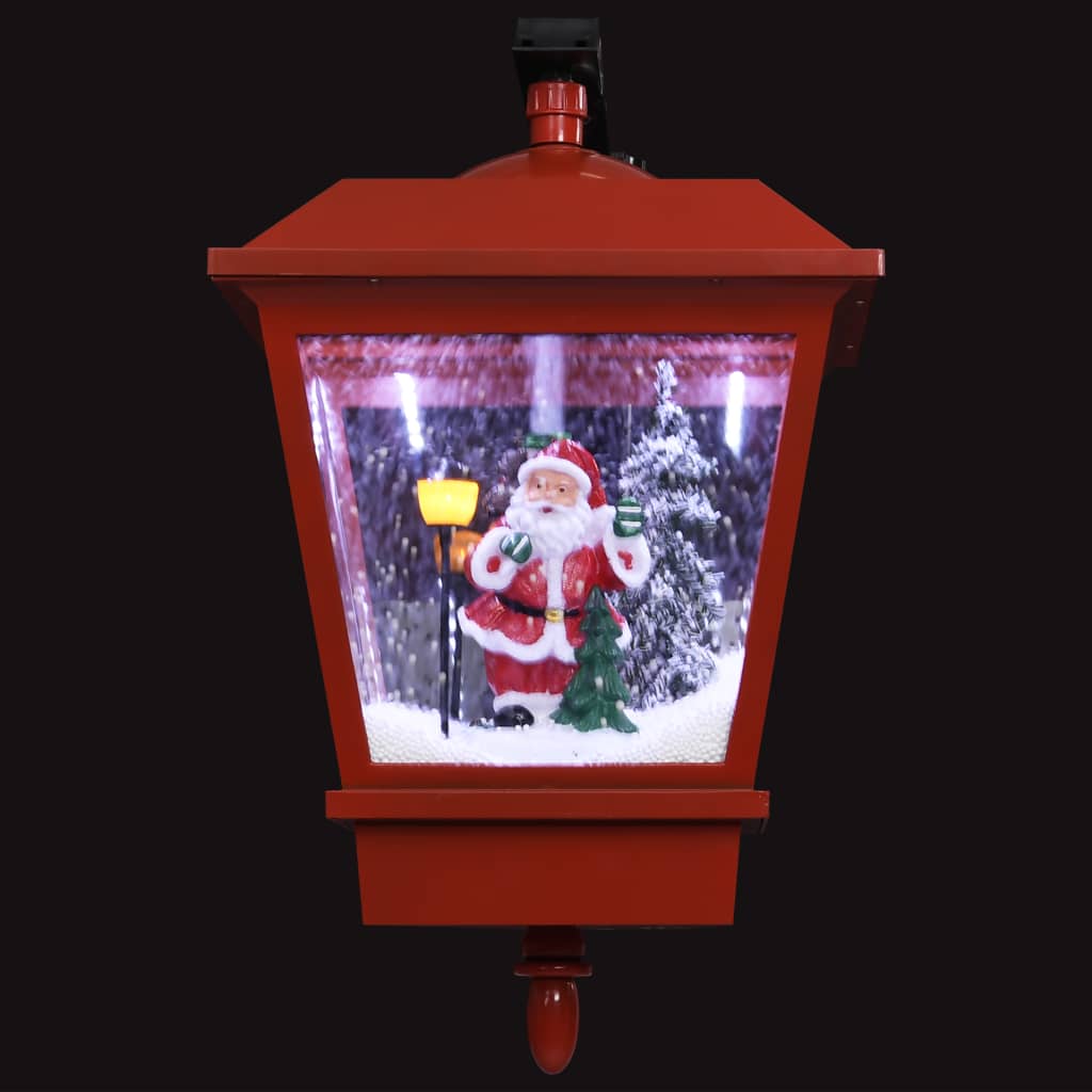 vidaXL Sieninis žibintas su LED/Kalėdų Seneliu, raudonas, 40x27x45cm