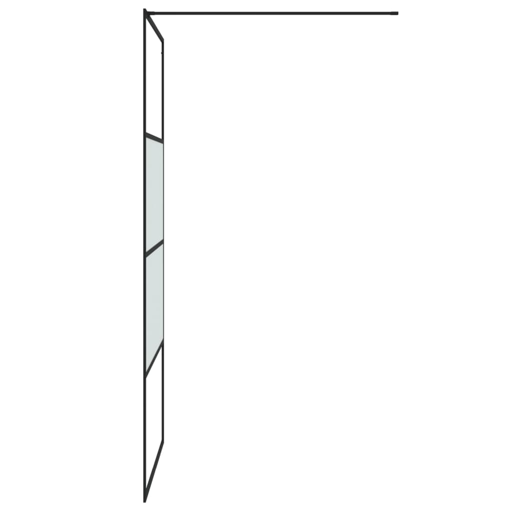 vidaXL Dušo sienelė, juoda, 100x195cm, ESG stiklas, pusiau matinė