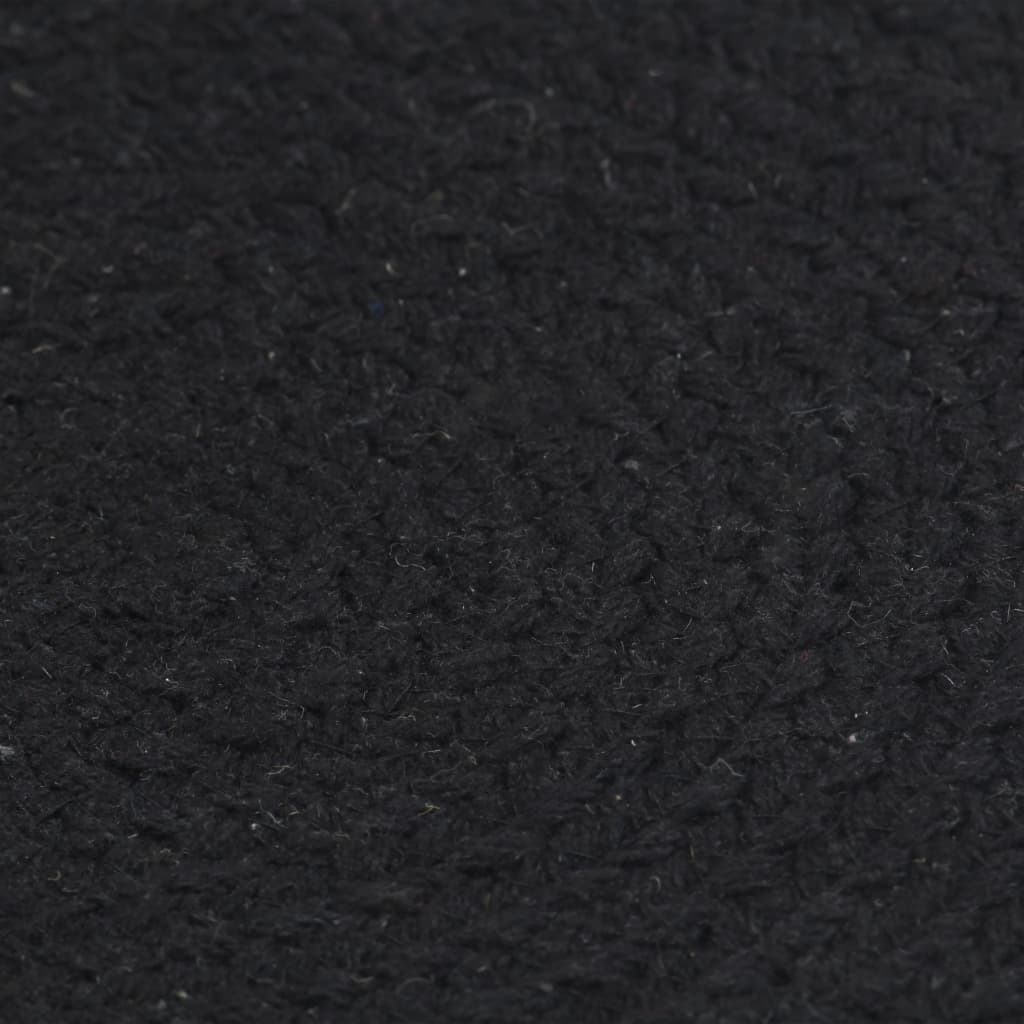 vidaXL Stalo kilimėliai, 4 vnt., juodi, 38cm, medvilnė, apvalūs