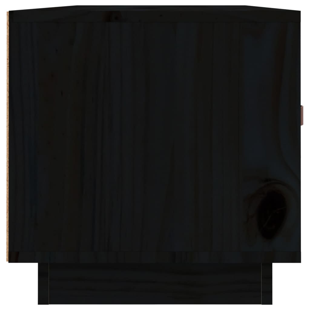 vidaXL Televizoriaus spintelė, juoda, 80x34x35cm, pušies masyvas
