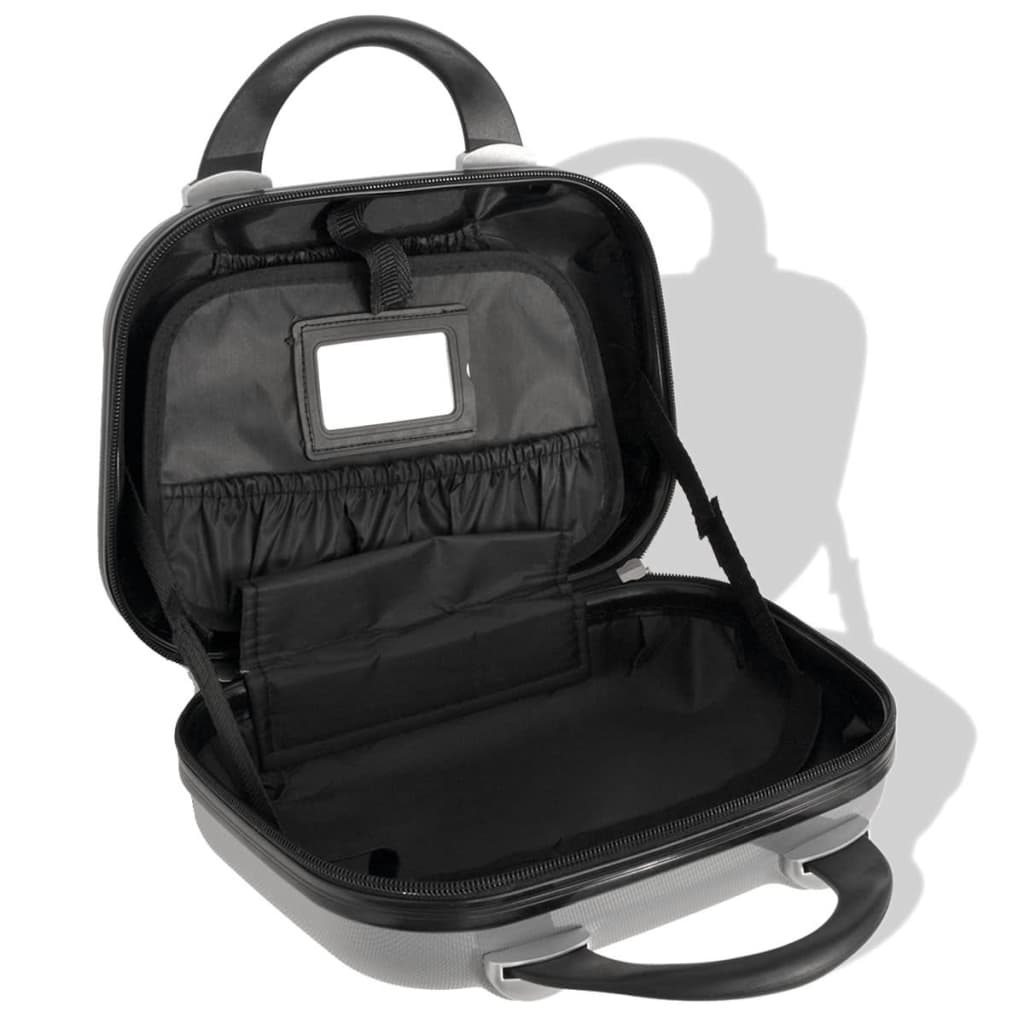 vidaXL 4 Kietų lagaminų su ratukais komplektas, sidabro spalvos