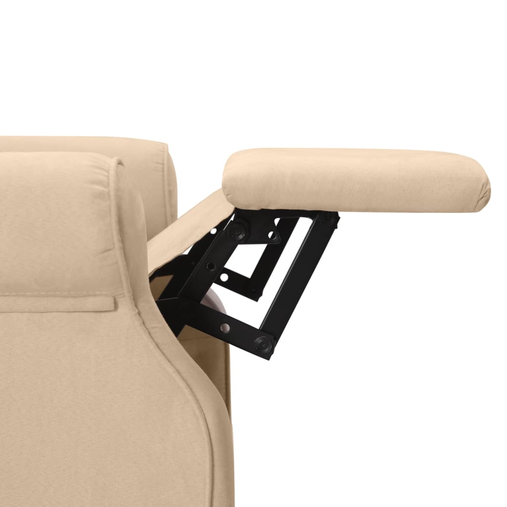 vidaXL Atlošiamas masažinis krėslas, taupe spalvos, mikropluoštas