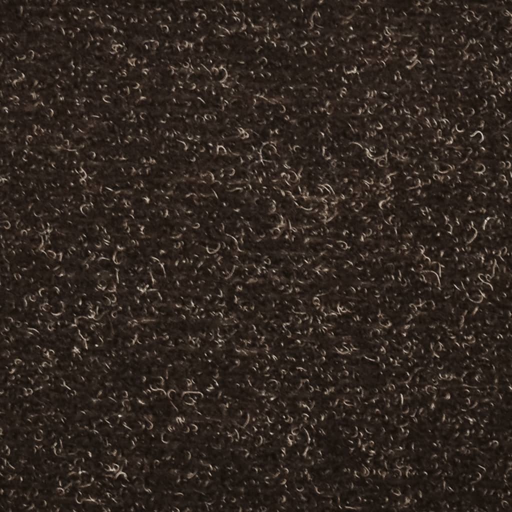 vidaXL Lipnūs laiptų kilimėliai, 10vnt., tamsiai rudi, 65x21x4cm