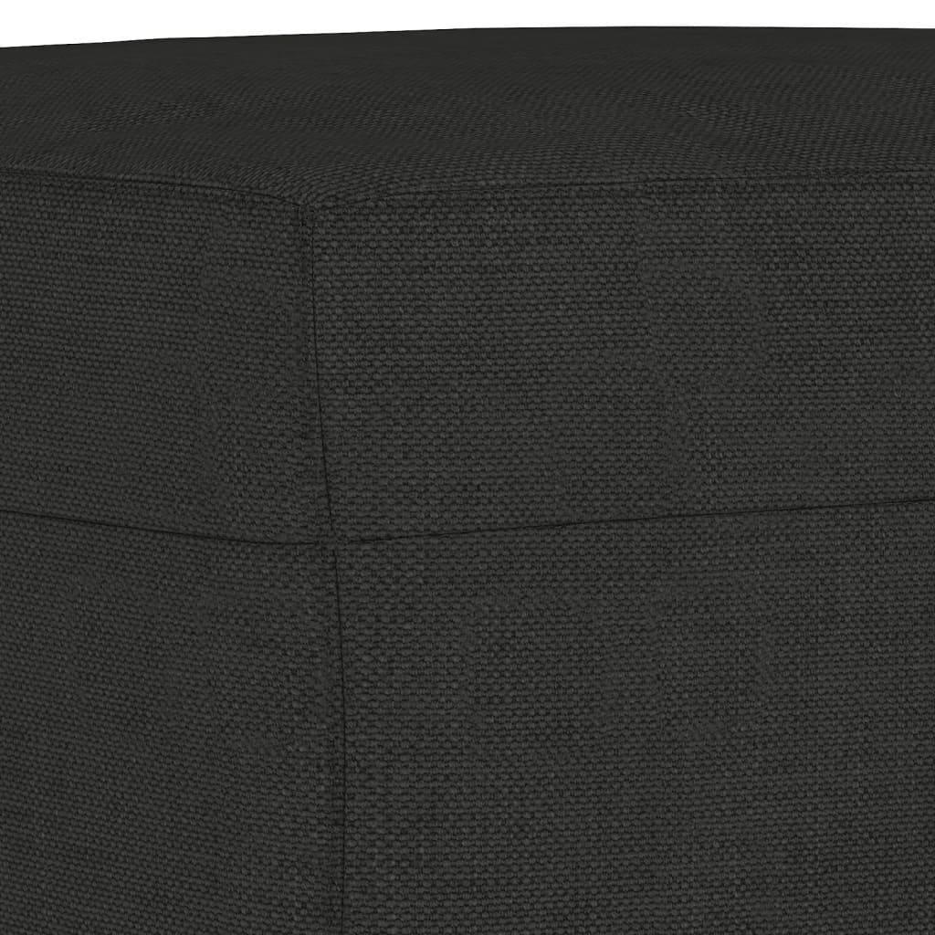 vidaXL Sofos komplektas su pagalvėmis, 3 dalių, juodas, audinys