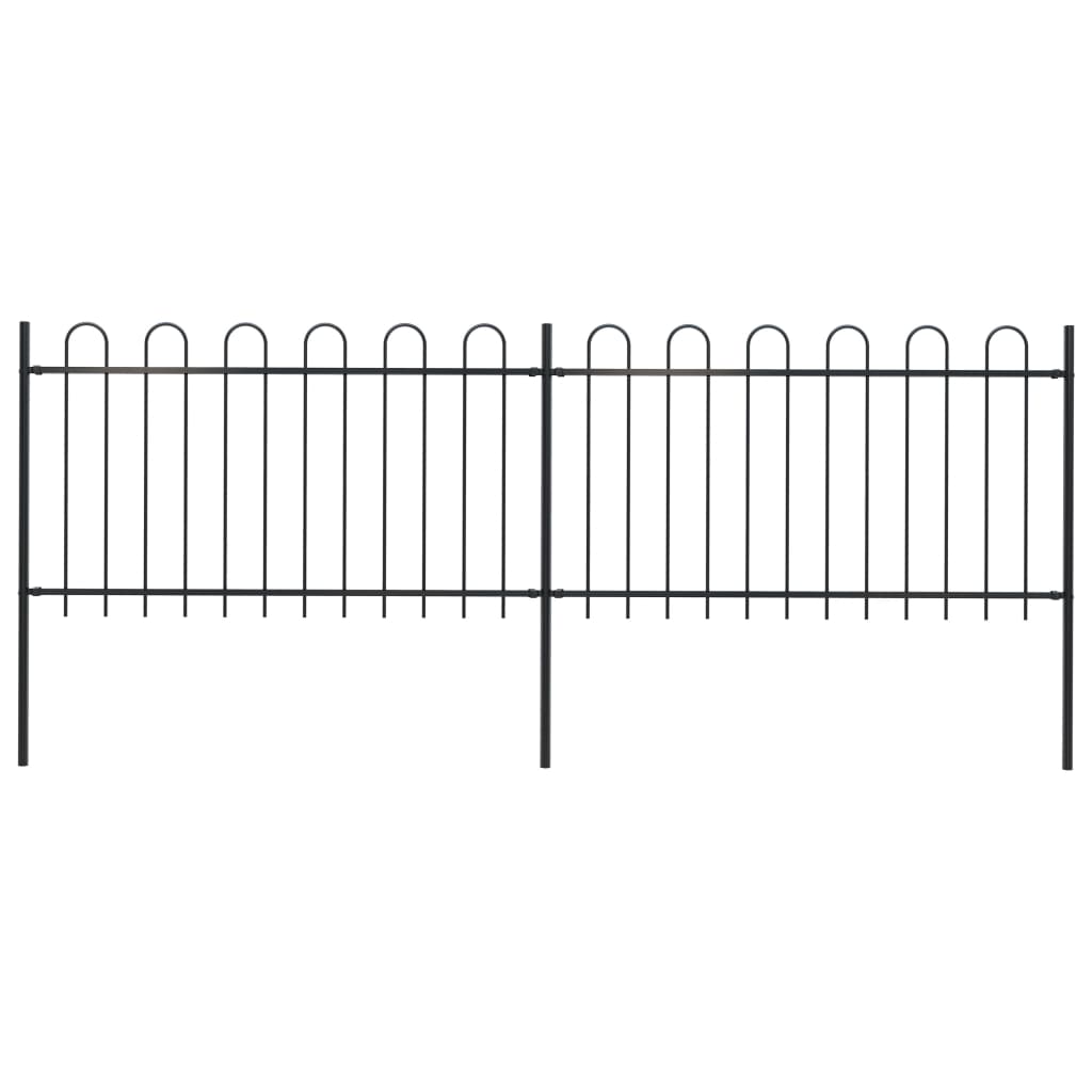 vidaXL Sodo tvora su apvaliais viršugaliais, juoda, 3,4x1 m, plienas