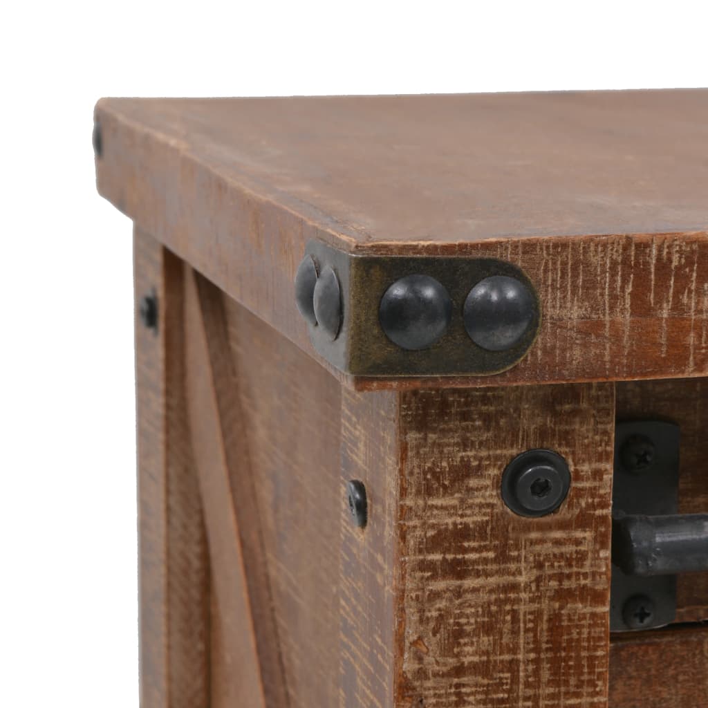 vidaXL Konsolinis staliukas, eglės med. masyvas, 131x35,5x75cm, rudas