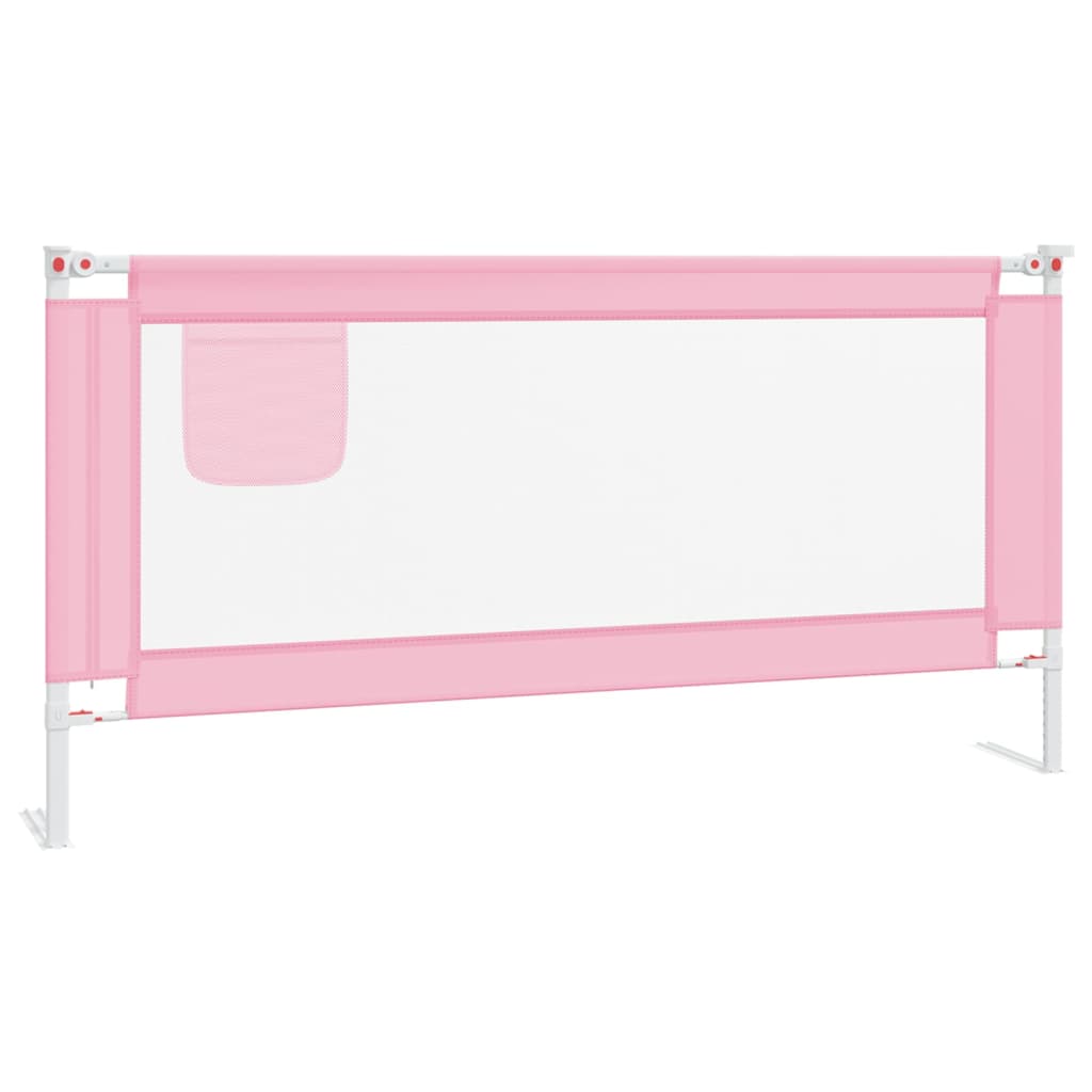 vidaXL Apsauginis turėklas vaiko lovai, rožinis, 180x25cm, audinys