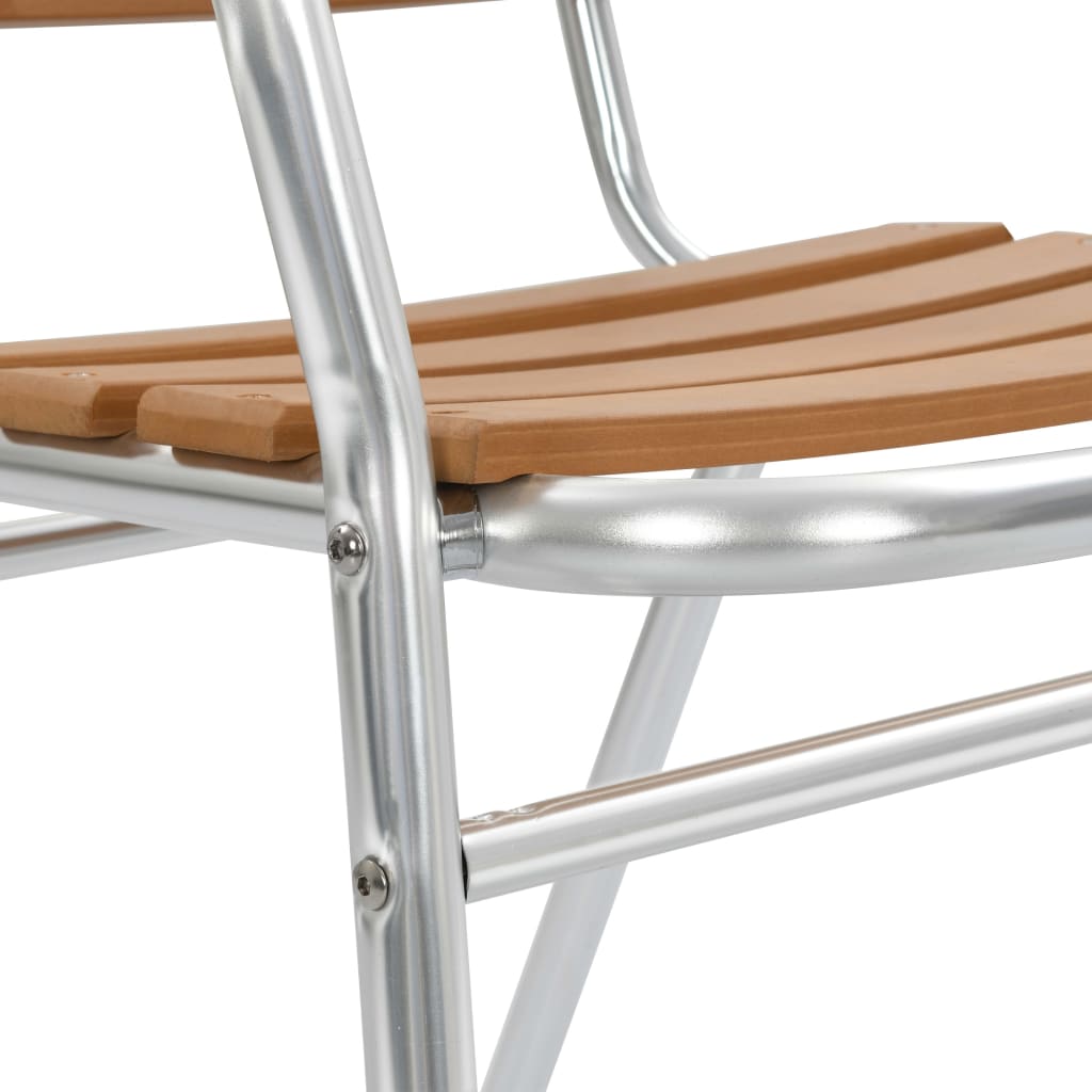 vidaXL Sudedamos sodo kėdės, 2vnt., sidabrinės, aliuminis ir WPC