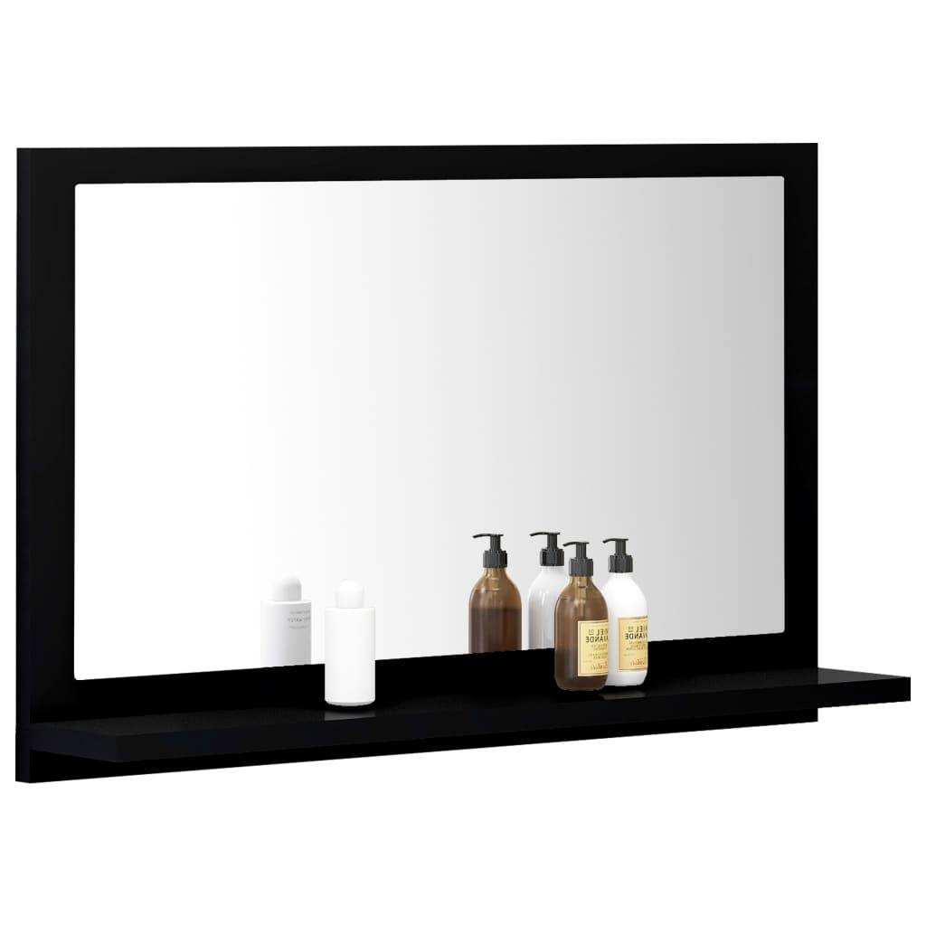 vidaXL Vonios kambario veidrodis, juodos spalvos, 60x10,5x37cm, MDP