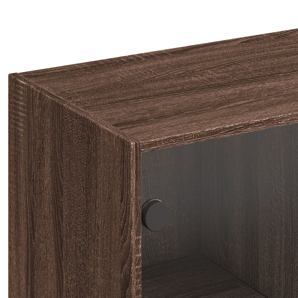 vidaXL Knygų spinta su durelėmis, ruda ąžuolo, 136x37x142cm, mediena