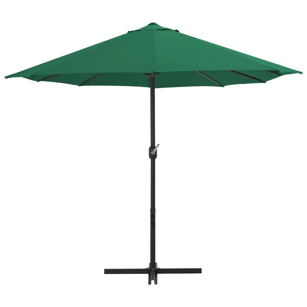 vidaXL Lauko skėtis su aliuminio stulpu, žalios sp., 460x270 cm