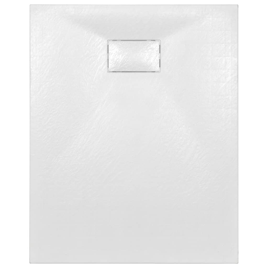 vidaXL Dušo padėklas, baltos spalvos, 100x80 cm, lieto lakšto junginys