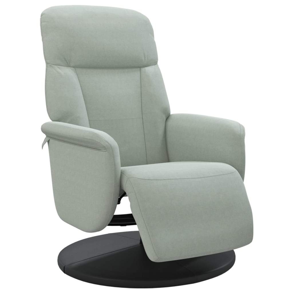 vidaXL Atlošiama kėdė su pakoja, šviesiai pilkos spalvos, aksomas