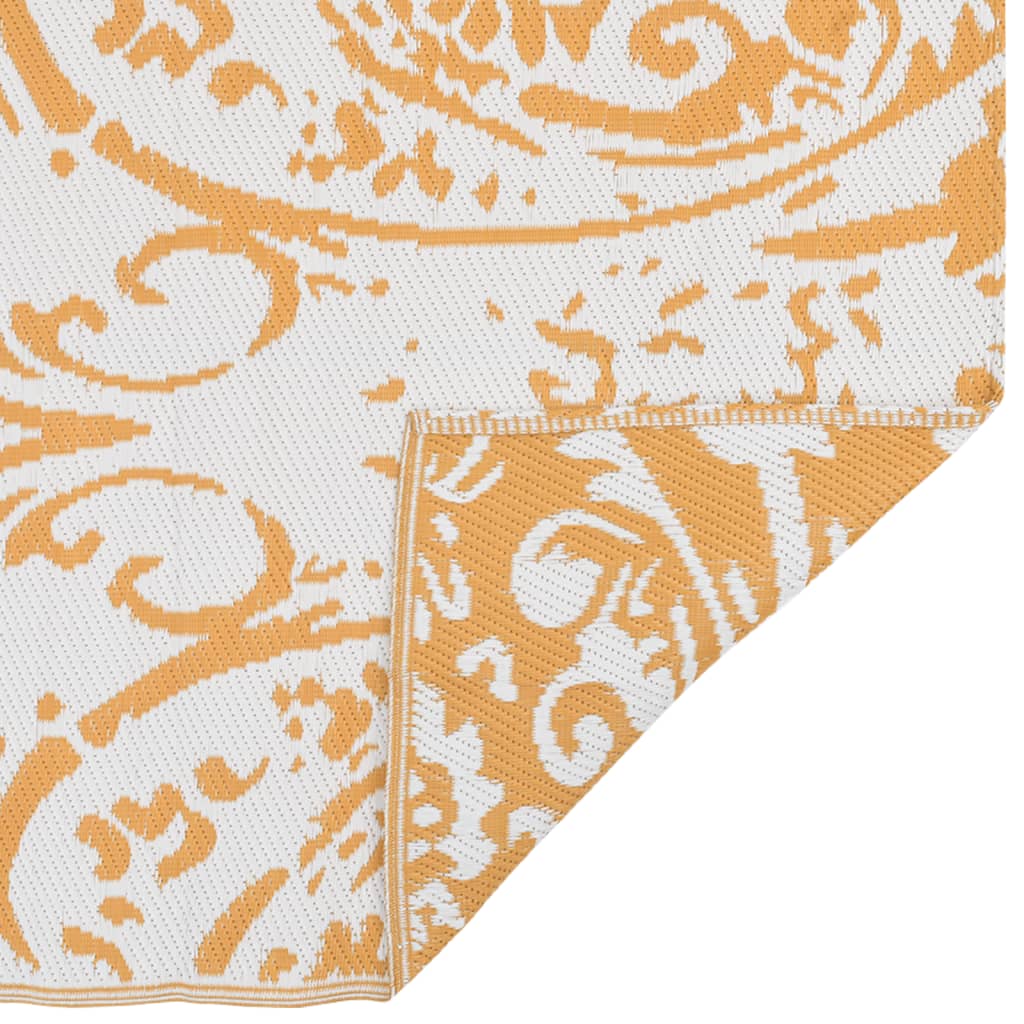 vidaXL Lauko kilimas, oranžinės ir baltos spalvos, 190x290cm, PP