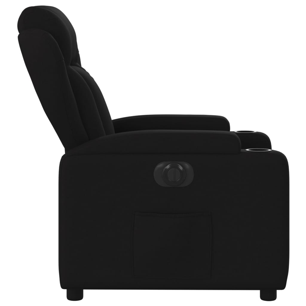 vidaXL Elektrinis atlošiamas krėslas, juodos spalvos, audinys