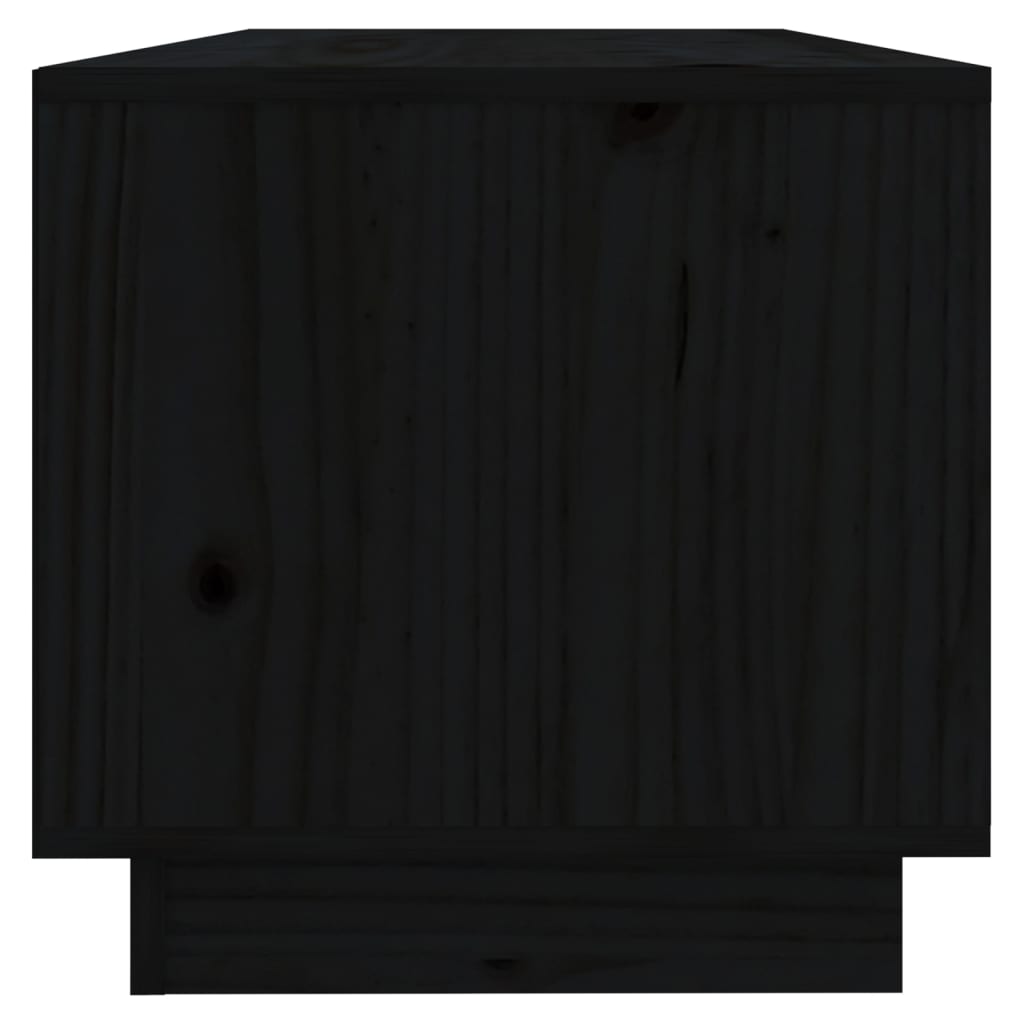 vidaXL Televizoriaus spintelė, juoda, 90x35x35cm, pušies masyvas