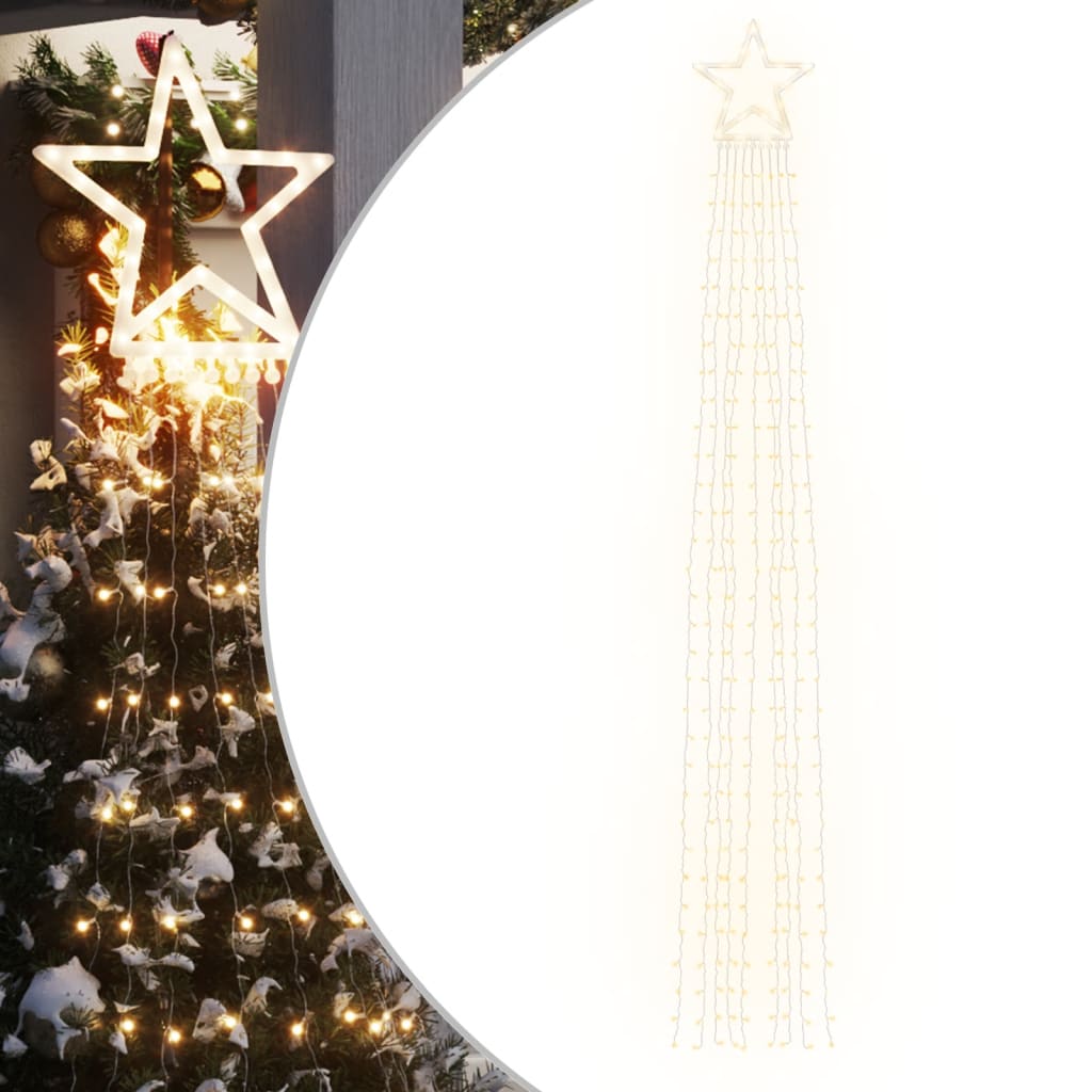vidaXL Kalėdų eglutės girlianda, šilta balta, 375cm, 320 LED lempučių