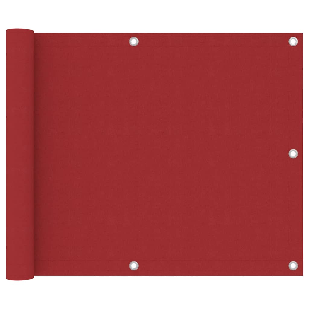 vidaXL Balkono pertvara, raudonos spalvos, 75x600cm, oksfordo audinys