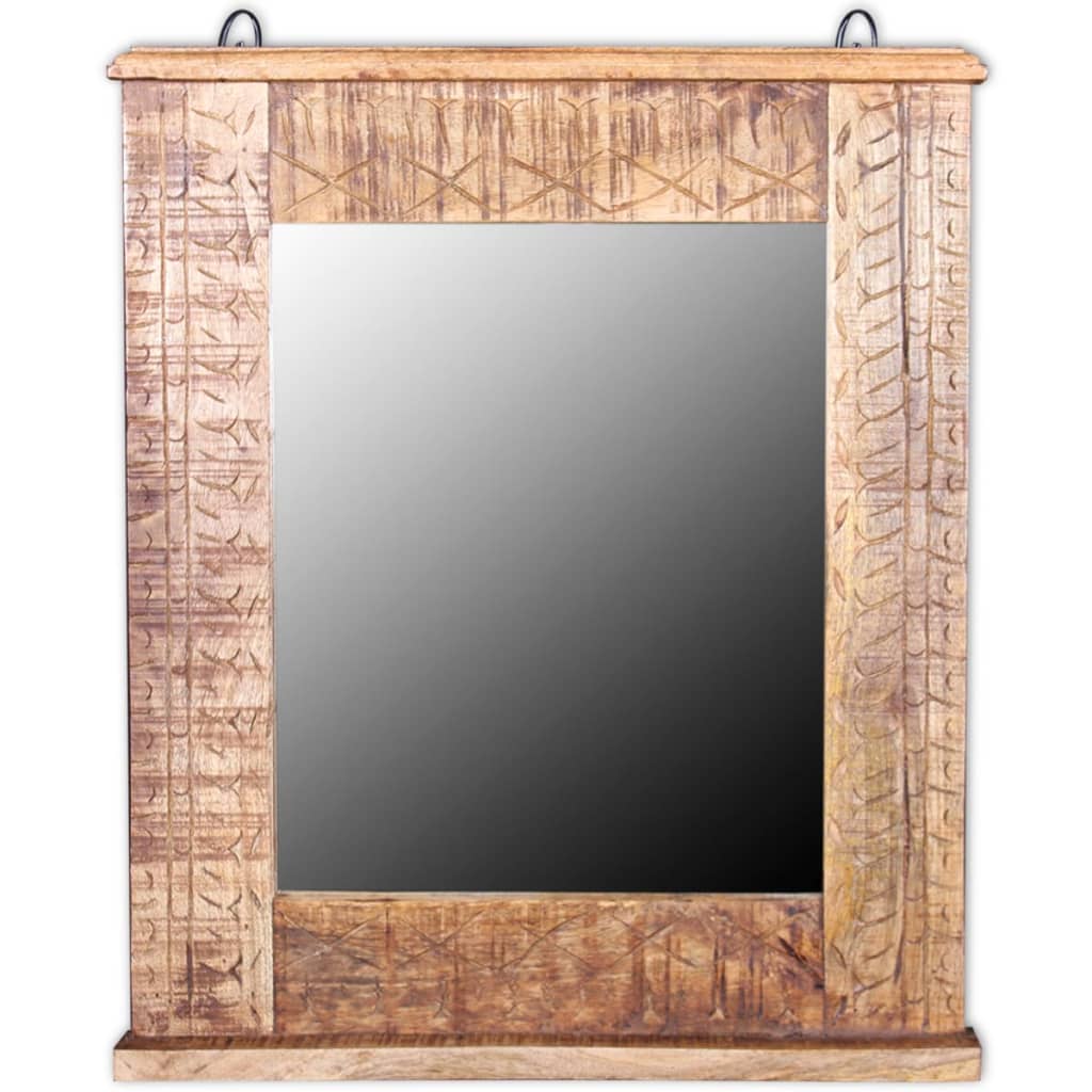 vidaXL Vonios spintelė su veidrodžiu, tvirta mango mediena