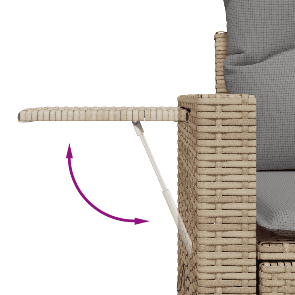 vidaXL Sofos komplektas su pagalvėlėmis, 13 dalių, smėlio, poliratanas