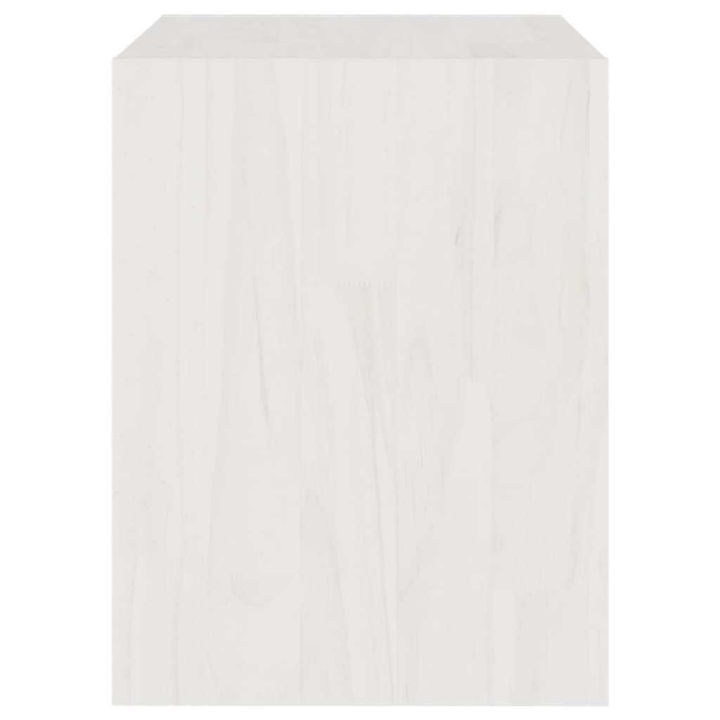 vidaXL Naktinė spintelė, balta, 40x30,5x40cm, pušies medienos masyvas
