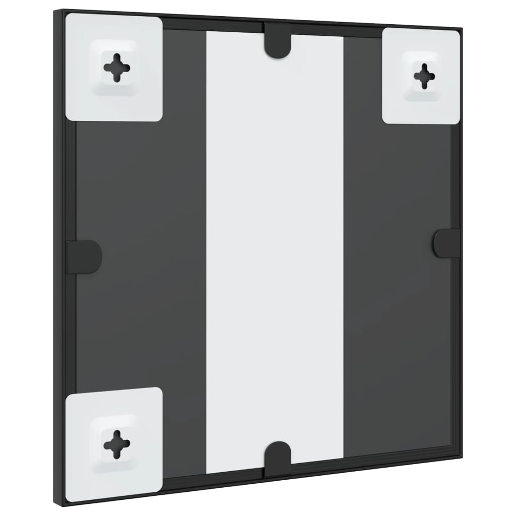 vidaXL Sieninis veidrodis, juodas, 30x30 cm, geležis, kvadratinis