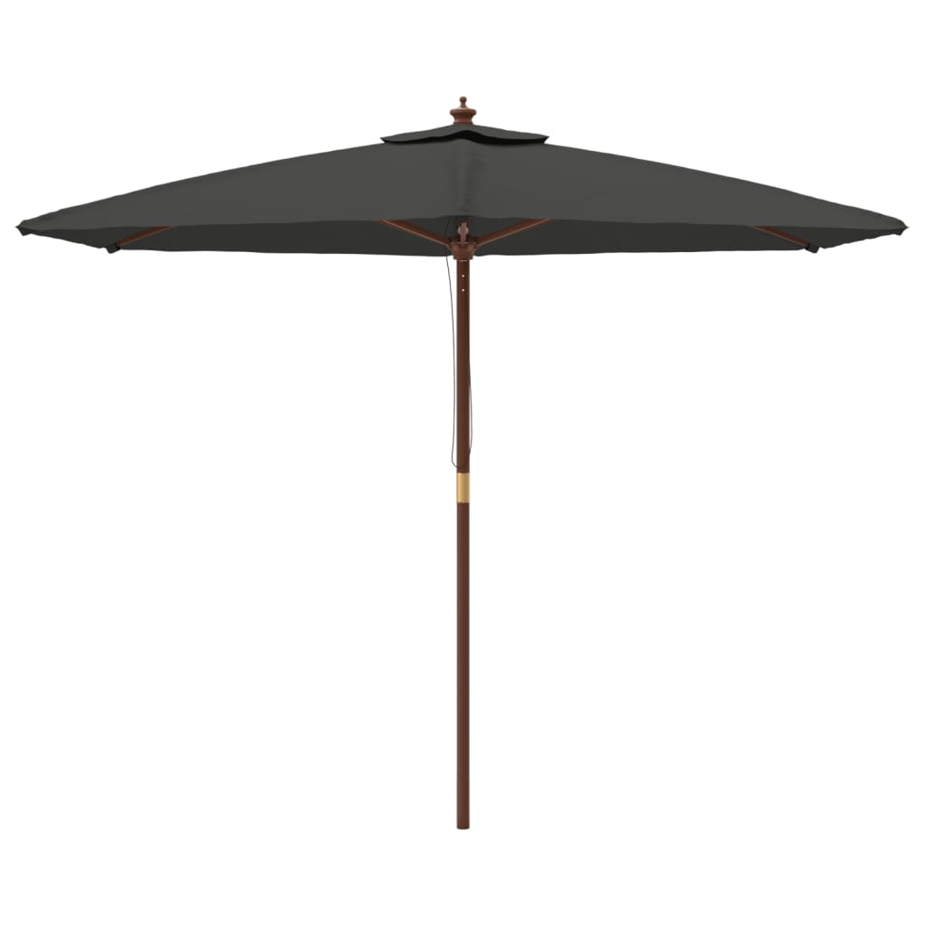 vidaXL Sodo skėtis su mediniu stulpu, antracito spalvos, 299x240cm