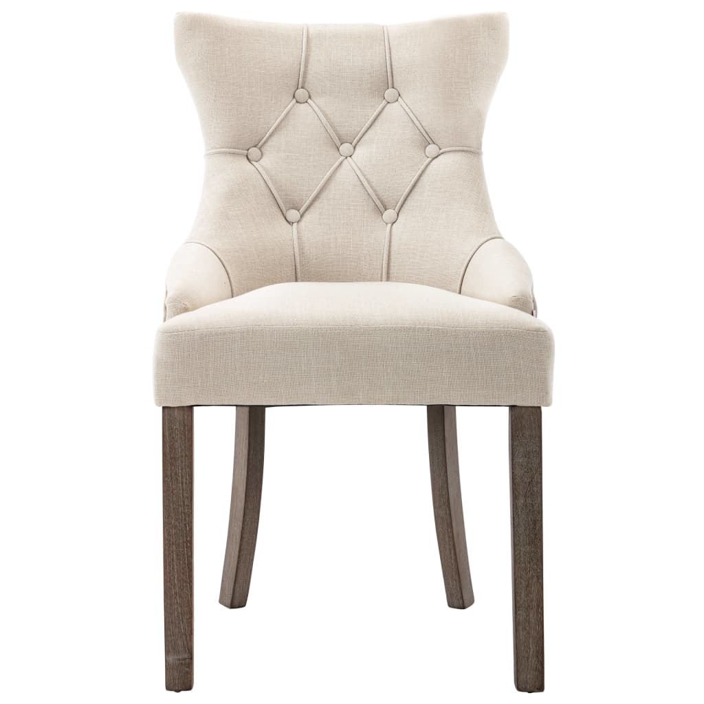 vidaXL Valgomojo kėdės, 4vnt., smėlio spalvos, audinys (2x287945)