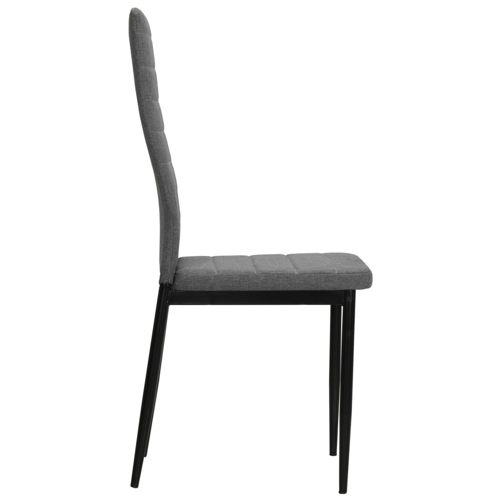 vidaXL Valgomojo kėdės, 2vnt., šviesiai pilkos spalvos, audinys