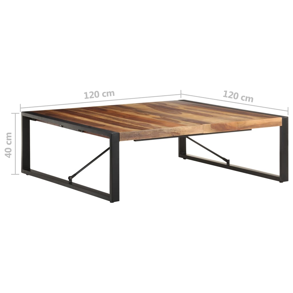 vidaXL Kavos staliukas, 120x120x40cm, mediena su dalbergijos apdaila