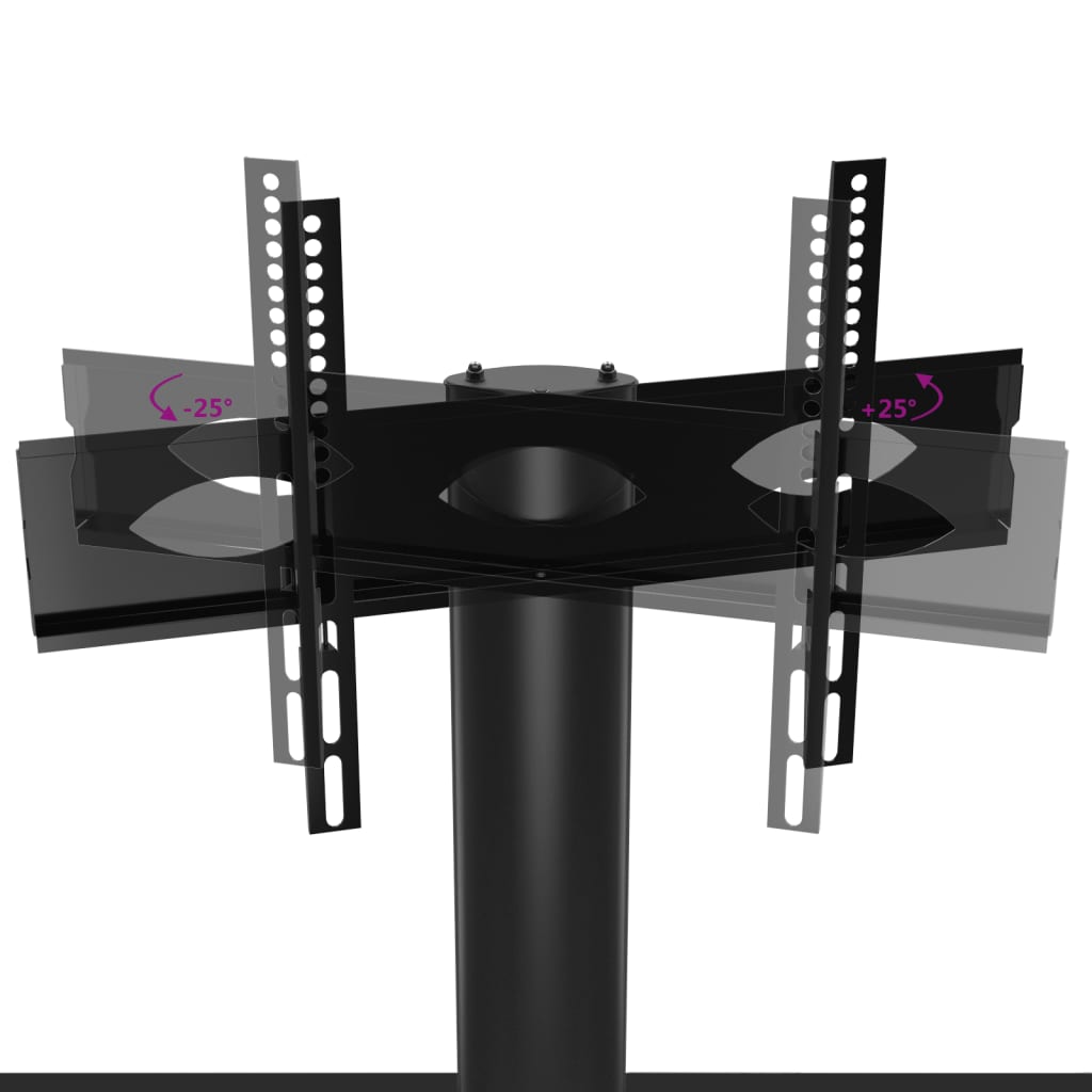 vidaXL Kampinis TV staliukas, 3 aukštų, juodas, 32–70 colių TV