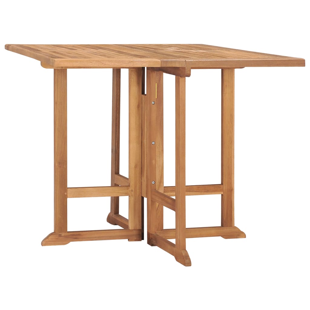 vidaXL Sulankstomas sodo stalas, 90x90x75cm, tikmedžio masyvas