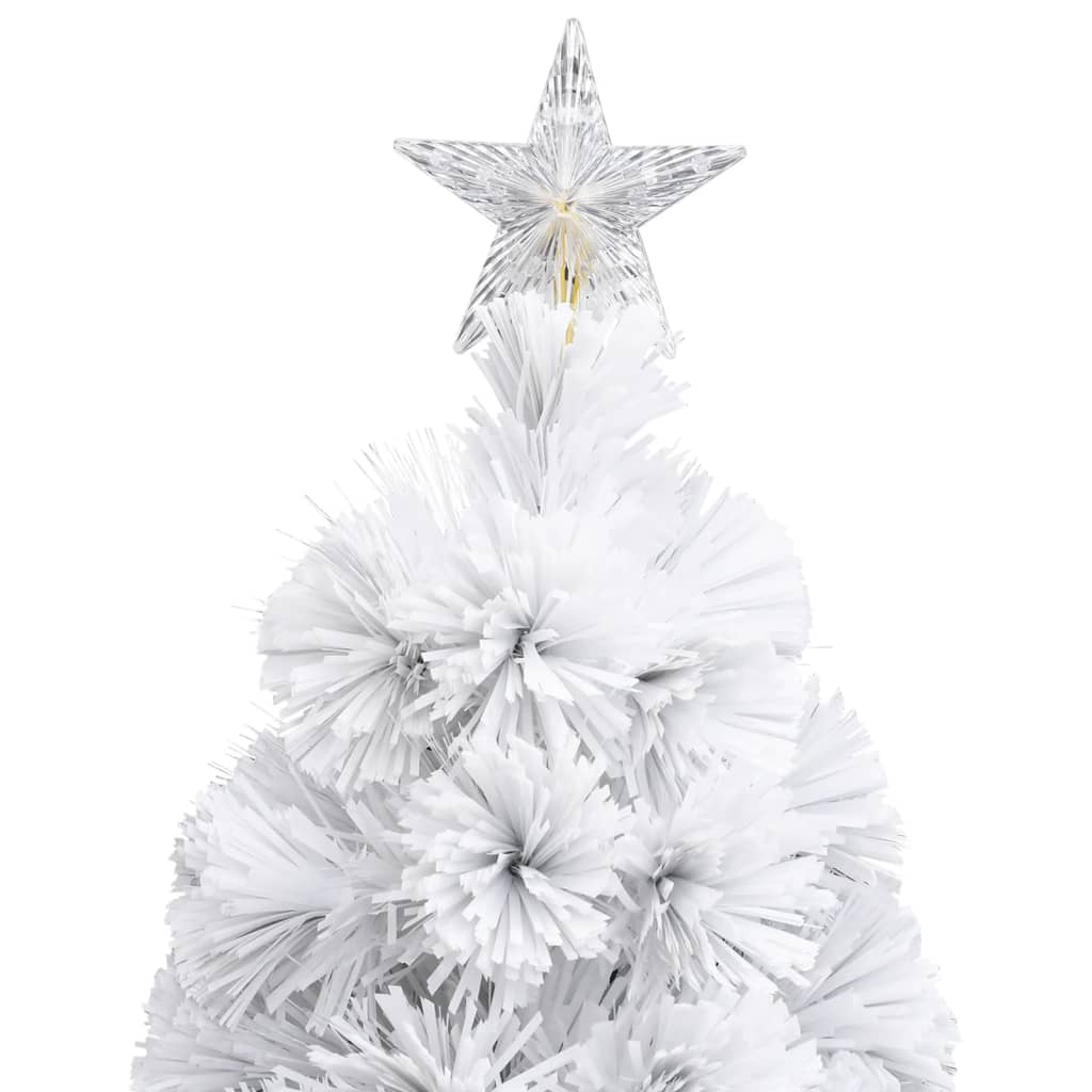 vidaXL Dirbtinė Kalėdų eglutė, balta, 210cm, optinis pluoštas