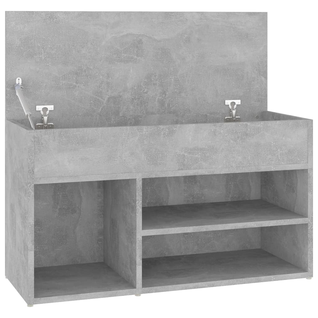 vidaXL Batų suoliukas, betono pilkos spalvos, 80x30x45cm, MDP
