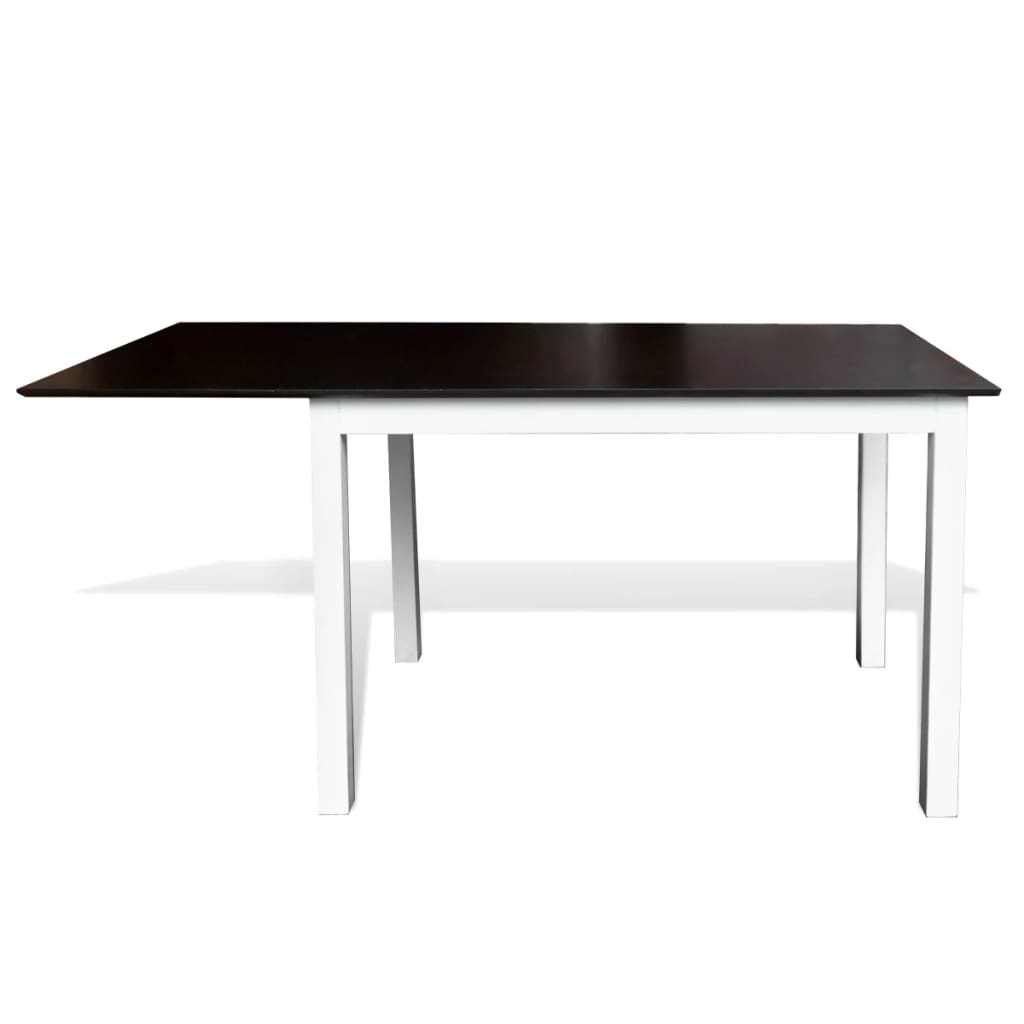 vidaXL Išskleidžiamas valgomojo stalas, kaučiuk., rud. ir balt.,150 cm